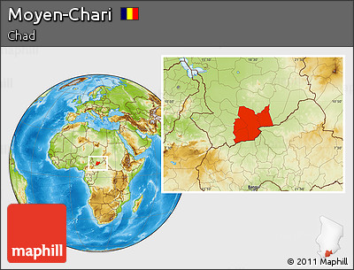 Physical Location Map of Moyen-Chari