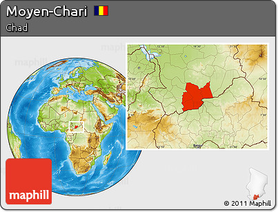 Physical Location Map of Moyen-Chari