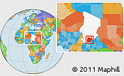 Political Location Map of Moyen-Chari, highlighted country, within the entire country
