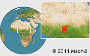 Satellite Location Map of Moyen-Chari, within the entire country