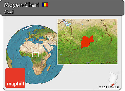 Satellite Location Map of Moyen-Chari