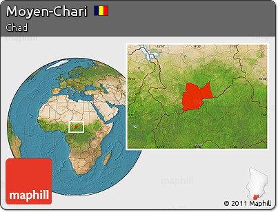 Satellite Location Map of Moyen-Chari
