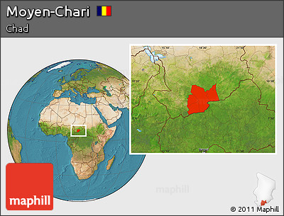 Satellite Location Map of Moyen-Chari