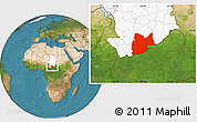 Satellite Location Map of Moyen-Chari, highlighted country