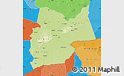Physical Map of Moyen-Chari, political shades outside