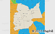 Shaded Relief Map of Moyen-Chari, political outside