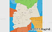 Shaded Relief Map of Moyen-Chari, political shades outside