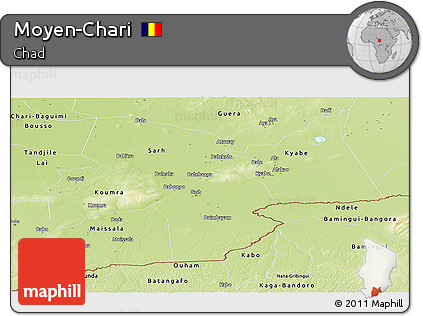 Physical Panoramic Map of Moyen-Chari