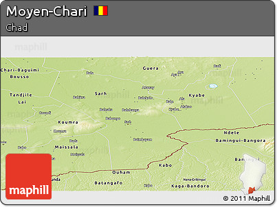 Physical Panoramic Map of Moyen-Chari