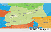 Physical Panoramic Map of Moyen-Chari, political shades outside