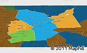 Political Panoramic Map of Moyen-Chari, darken