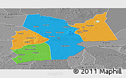 Political Panoramic Map of Moyen-Chari, desaturated