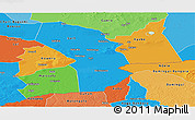Political Panoramic Map of Moyen-Chari, political shades outside