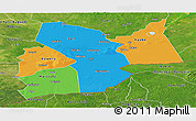 Political Panoramic Map of Moyen-Chari, satellite outside