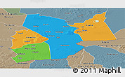 Political Panoramic Map of Moyen-Chari, semi-desaturated