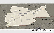 Shaded Relief Panoramic Map of Moyen-Chari, darken