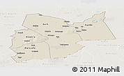 Shaded Relief Panoramic Map of Moyen-Chari, lighten
