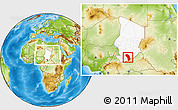Physical Location Map of Sarh, highlighted country, within the entire country