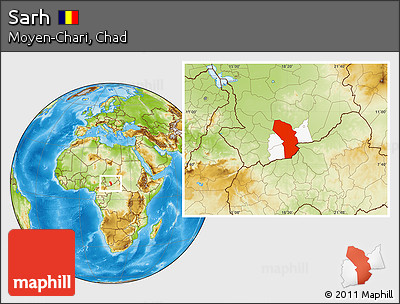 Physical Location Map of Sarh, highlighted parent region