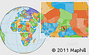 Political Location Map of Sarh, within the entire country