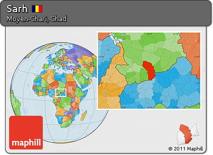 Political Location Map of Sarh