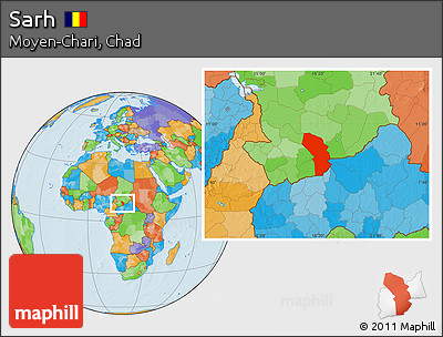 Political Location Map of Sarh