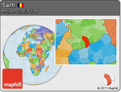 Political Location Map of Sarh