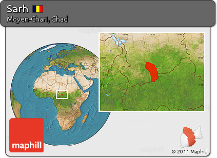 Satellite Location Map of Sarh