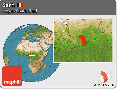 Satellite Location Map of Sarh