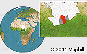 Satellite Location Map of Sarh, highlighted country, highlighted parent region