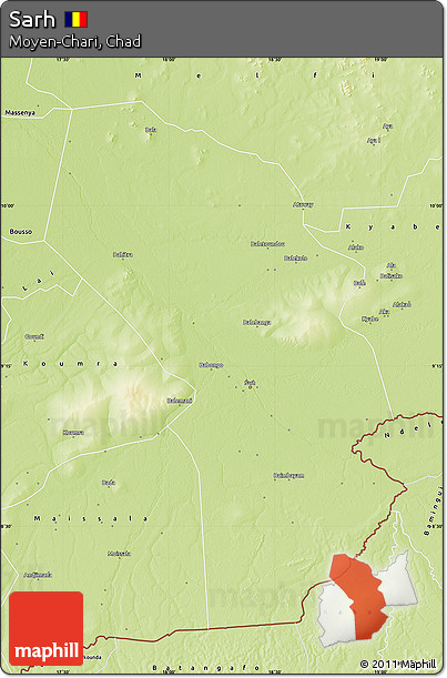 Physical Map of Sarh