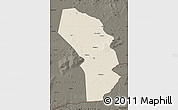 Shaded Relief Map of Sarh, darken