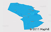 Political Panoramic Map of Sarh, cropped outside