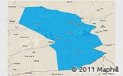 Political Panoramic Map of Sarh, shaded relief outside