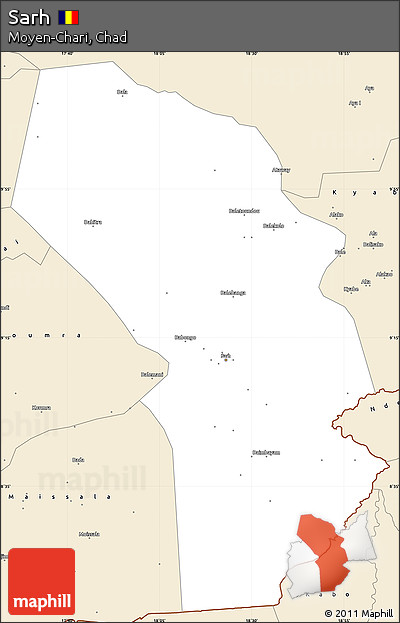 Classic Style Simple Map of Sarh