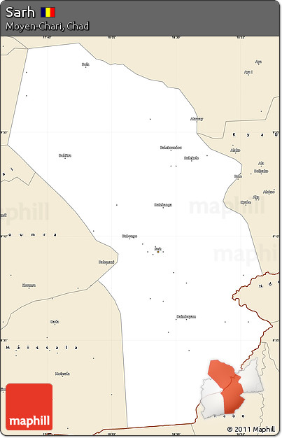 Classic Style Simple Map of Sarh
