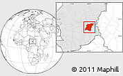 Blank Location Map of Am Dam, highlighted country