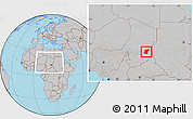 Gray Location Map of Am Dam, within the entire country