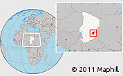 Gray Location Map of Am Dam, highlighted country, within the entire country