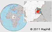 Gray Location Map of Am Dam, highlighted country, highlighted parent region