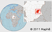 Gray Location Map of Am Dam, highlighted country, hill shading