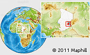 Physical Location Map of Am Dam, highlighted country, highlighted parent region, within the entire country
