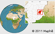 Satellite Location Map of Am Dam, highlighted country