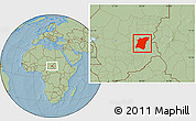 Savanna Style Location Map of Am Dam, hill shading