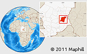 Shaded Relief Location Map of Am Dam, highlighted country