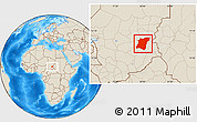 Shaded Relief Location Map of Am Dam