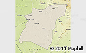 Shaded Relief Map of Am Dam, physical outside