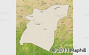 Shaded Relief Map of Am Dam, satellite outside