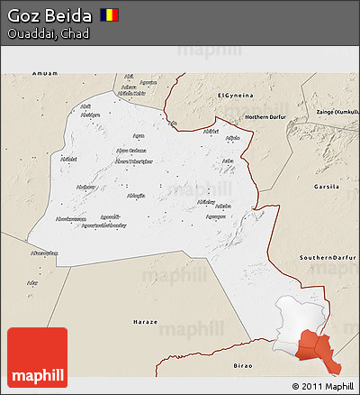 Classic Style 3D Map of Goz Beida