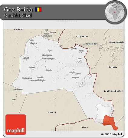 Classic Style 3D Map of Goz Beida